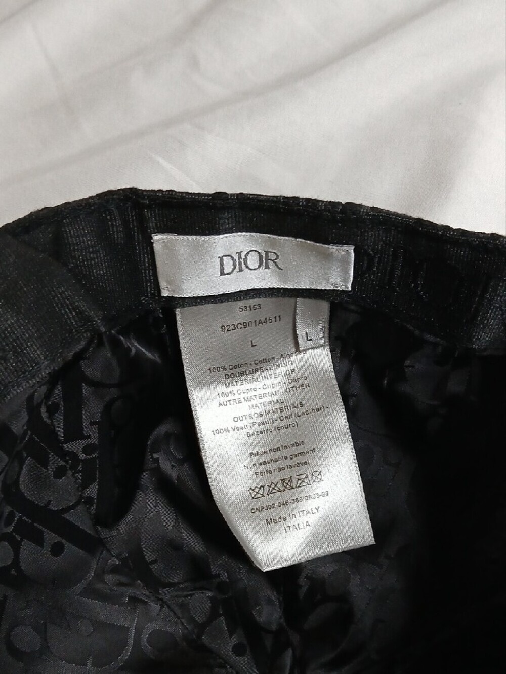 Dior Black Monogram Baseball Cap - Picture 5 of 5